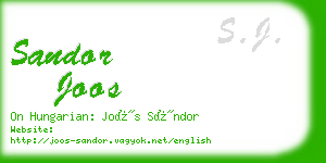 sandor joos business card